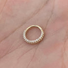 Zephyra Glow Septum Ring-Septum Ring-8mm Diameter-Yellow Gold-Elara Body Jewelry