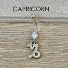 Zodiac Belly Button Ring-Belly Button Rings-Capricorn-Elara Body Jewelry