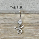 Zodiac Belly Button Ring-Belly Button Rings-Taurus-Elara Body Jewelry